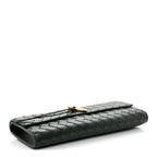 Nappa Intrecciato Long Andiamo Top Handle Clutch Emerald Green