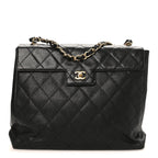 Caviar Quilted Single Flap Black