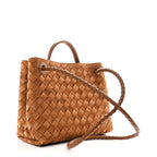 Suede Intrecciato Small Andiamo Shoulder Bag Amber