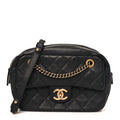 Sheepskin Quilted Trapezio Camera Case Black