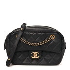 Sheepskin Quilted Trapezio Camera Case Black