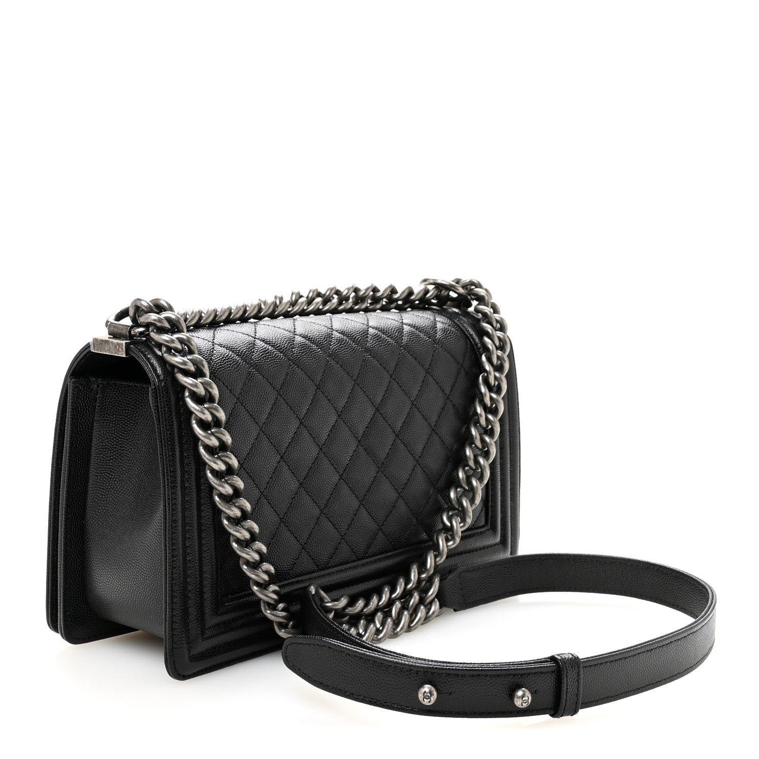 Caviar Quilted Medium Boy Flap Black