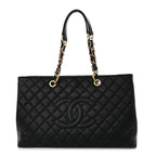 Caviar Quilted XL Grand Shopping Tote GST Black
