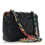 Lambskin Mixed Fibers Quilted Cocovado Flap Black