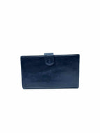 CHANEL Continental Black Leather Solid Wallet