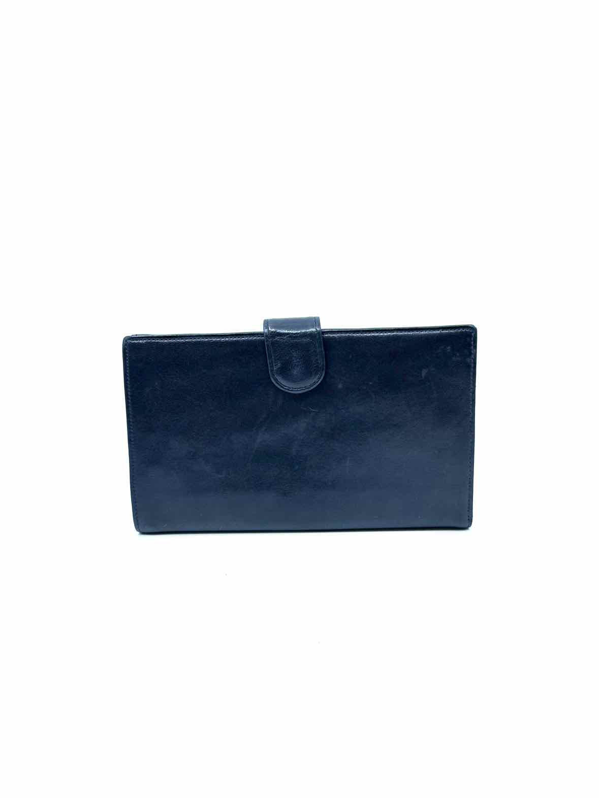 CHANEL Continental Black Leather Solid Wallet
