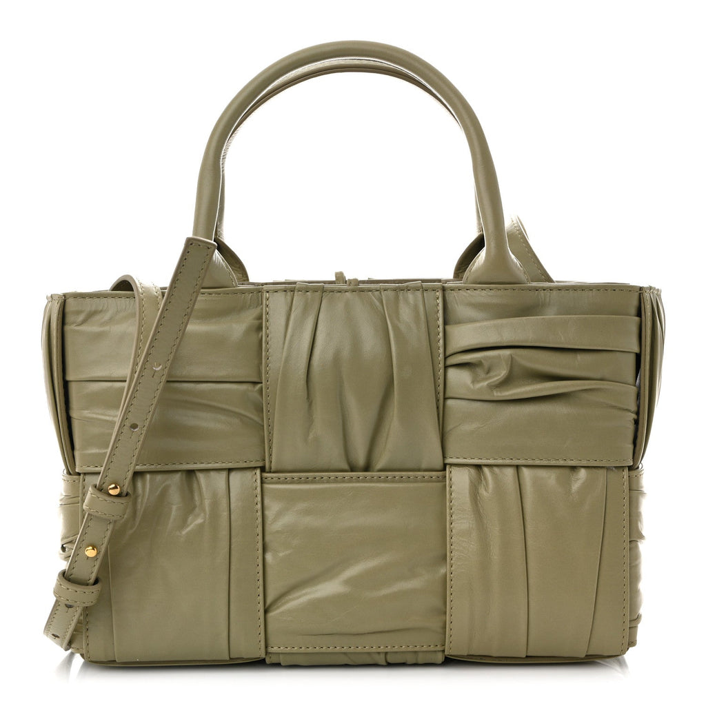 Foulard Intrecciato Pleated Arco Tote Travertine