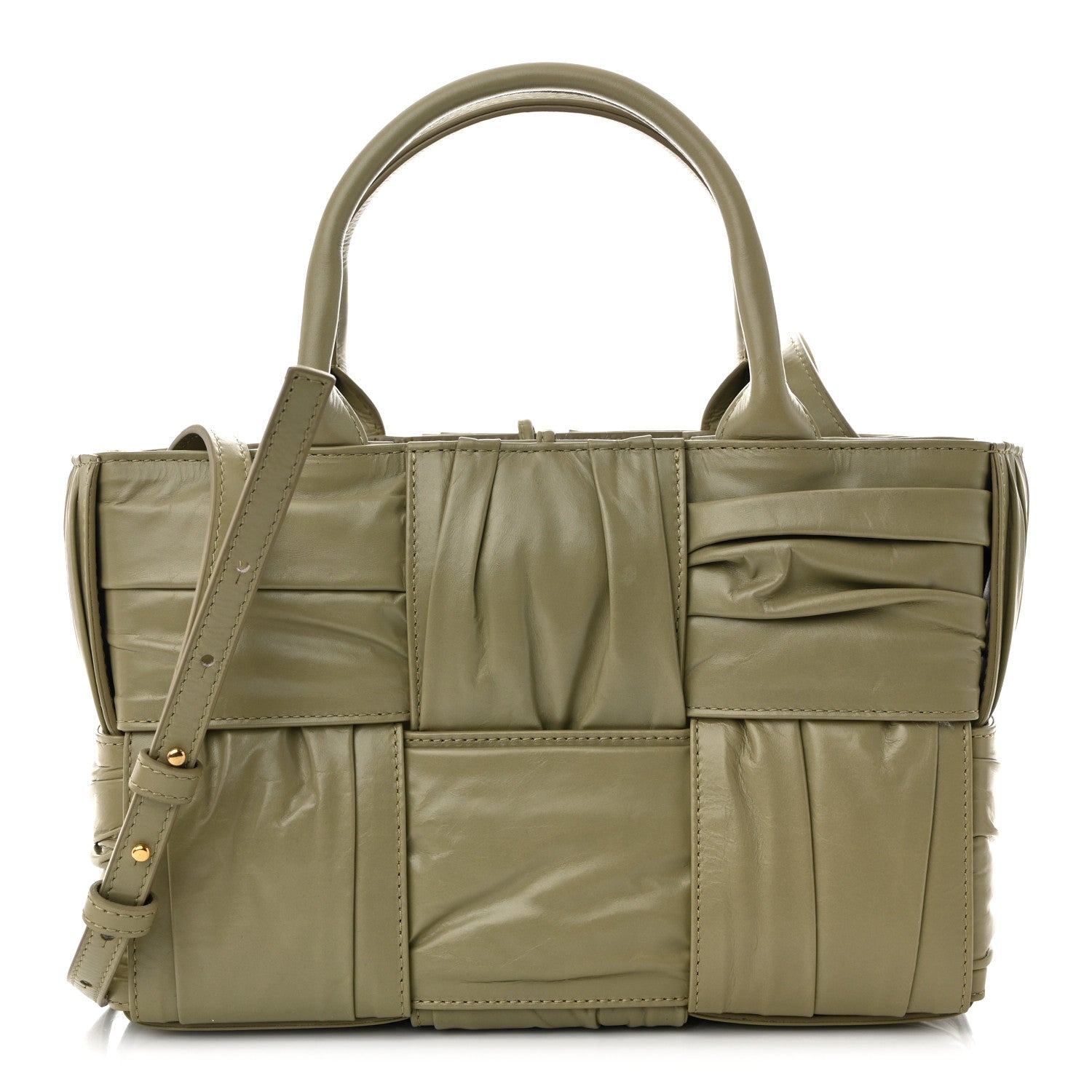 Foulard Intrecciato Pleated Arco Tote Travertine