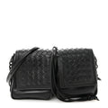 Nappa Intrecciato Small Double Pocket Flap Black