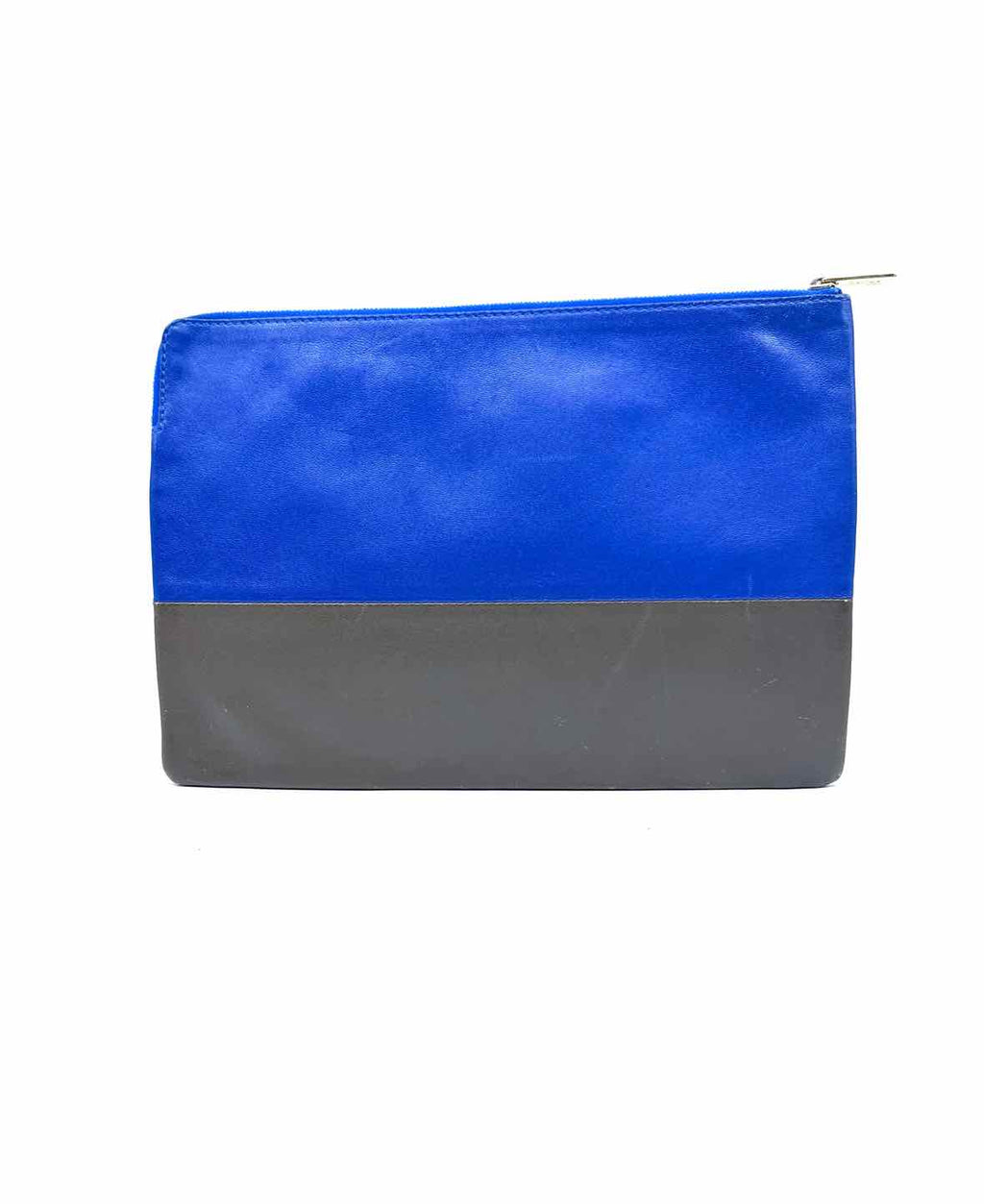 CELINE Blue, brown Leather Clutch