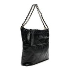 Shiny Calfskin Quilted Small Chanel 22 Black