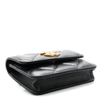 Lambskin Enamel Quilted Pending CC Flap Belt Bag Black