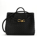 Nappa Intrecciato Medium Andiamo Shoulder Bag Black