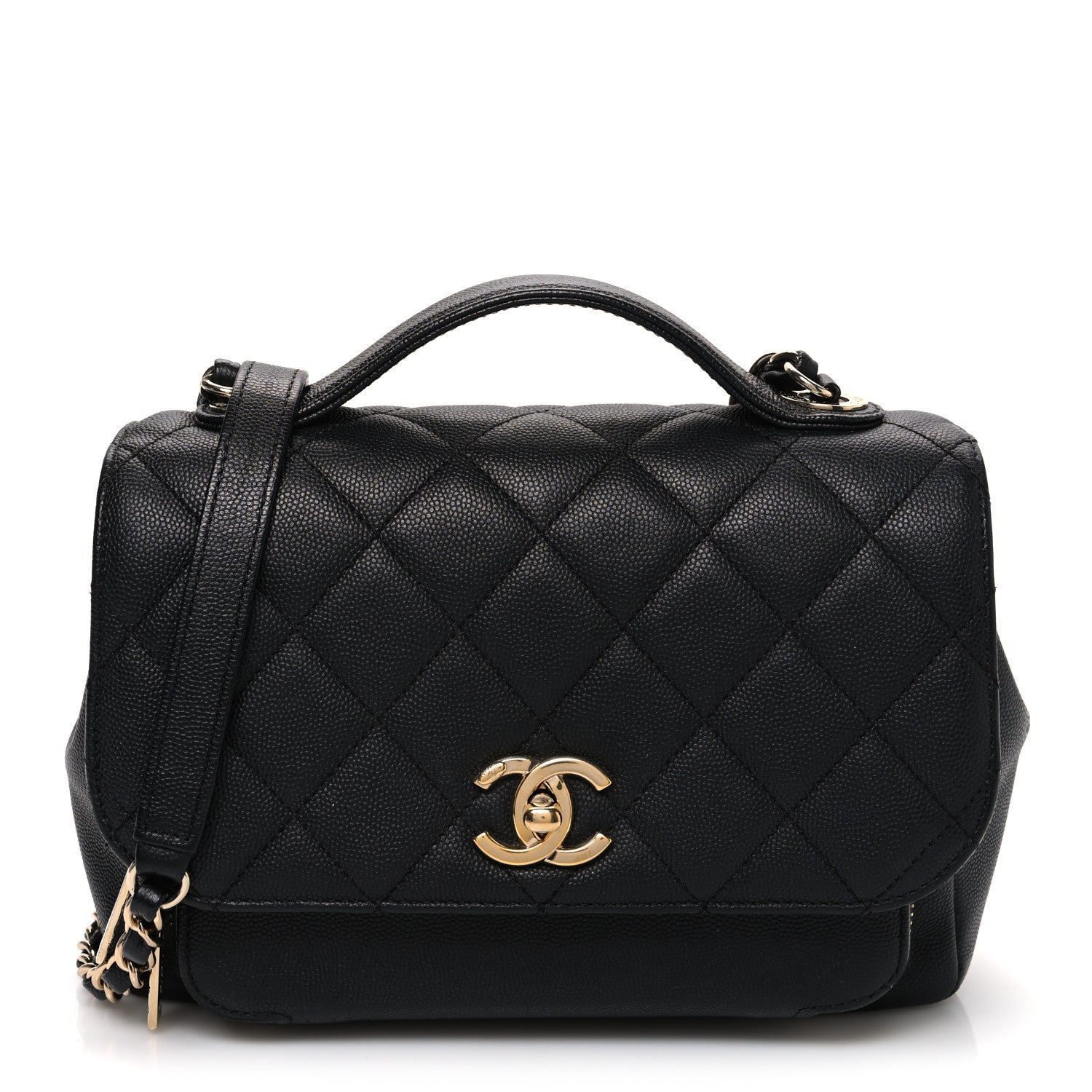Caviar Quilted Medium Business Affinity Flap Black