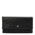 Lambskin Quilted CC Beauty Clutch Black