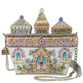 Mary Frances Castles in The Air Beaded Handbag Magnetic Silver Gold Bag Purse NEW