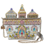 Mary Frances Castles in The Air Beaded Handbag Magnetic Silver Gold Bag Purse NEW