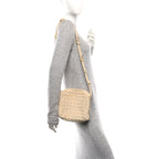 Suede Intrecciato Small Loop Camera Bag Sand