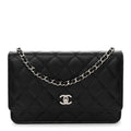 Caviar Quilted CC Turnlock Wallet On Chain WOC Black
