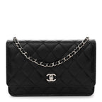 Caviar Quilted CC Turnlock Wallet On Chain WOC Black