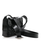 Paper Calfskin Maxi Intreccio Cassette Crossbody Bag Black