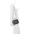 Caviar Quilted Top Handle Slim Vanity With Chain Black