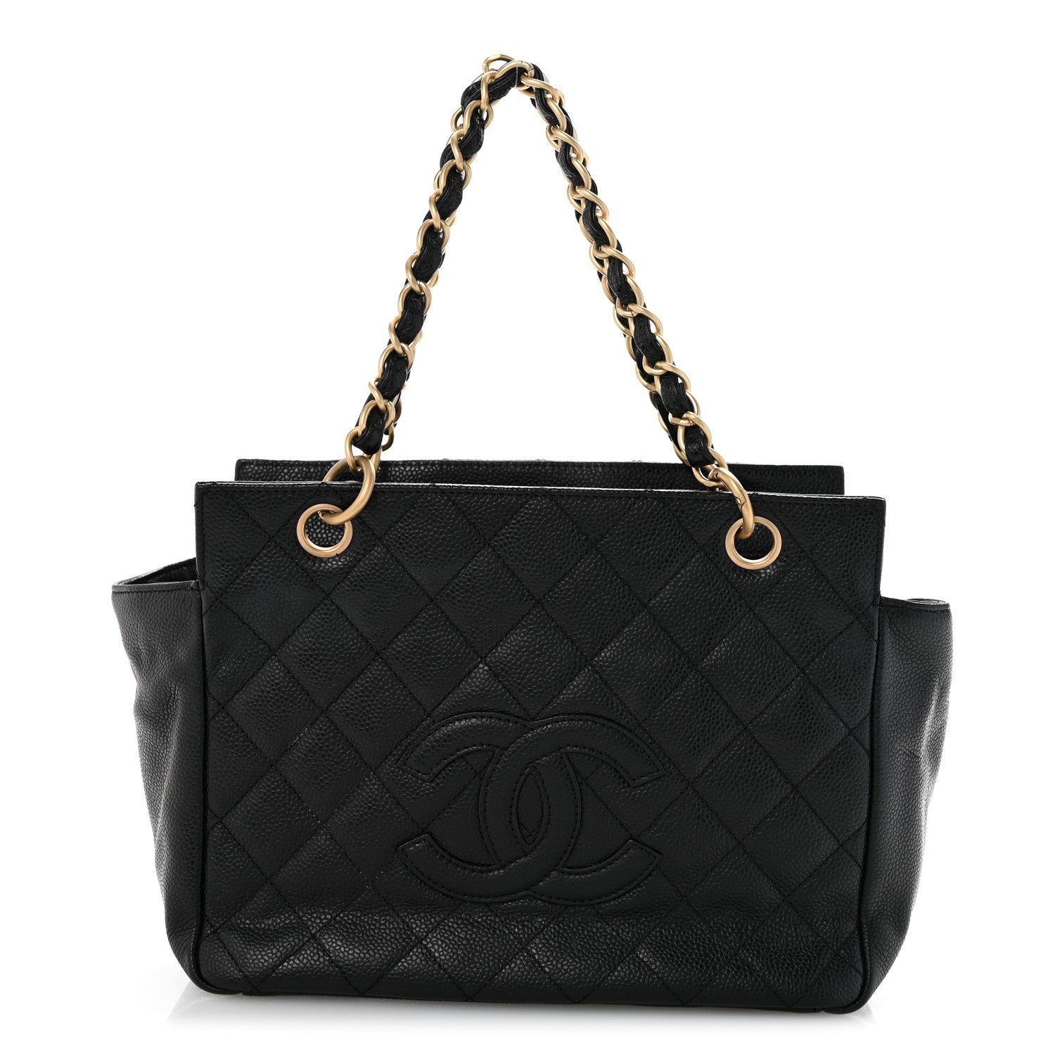 Caviar Quilted Petit Timeless Tote PTT Black