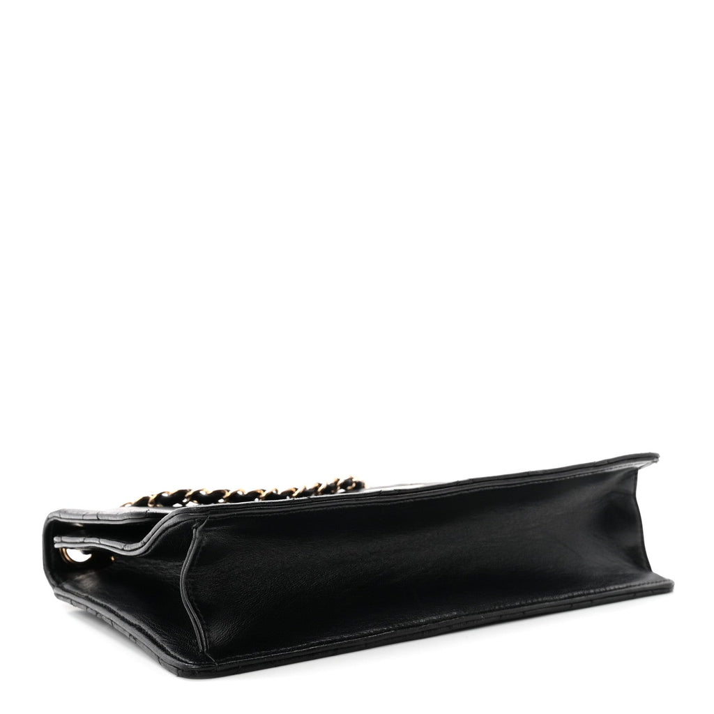Lambskin Quilted Large Golden Class Flap Black