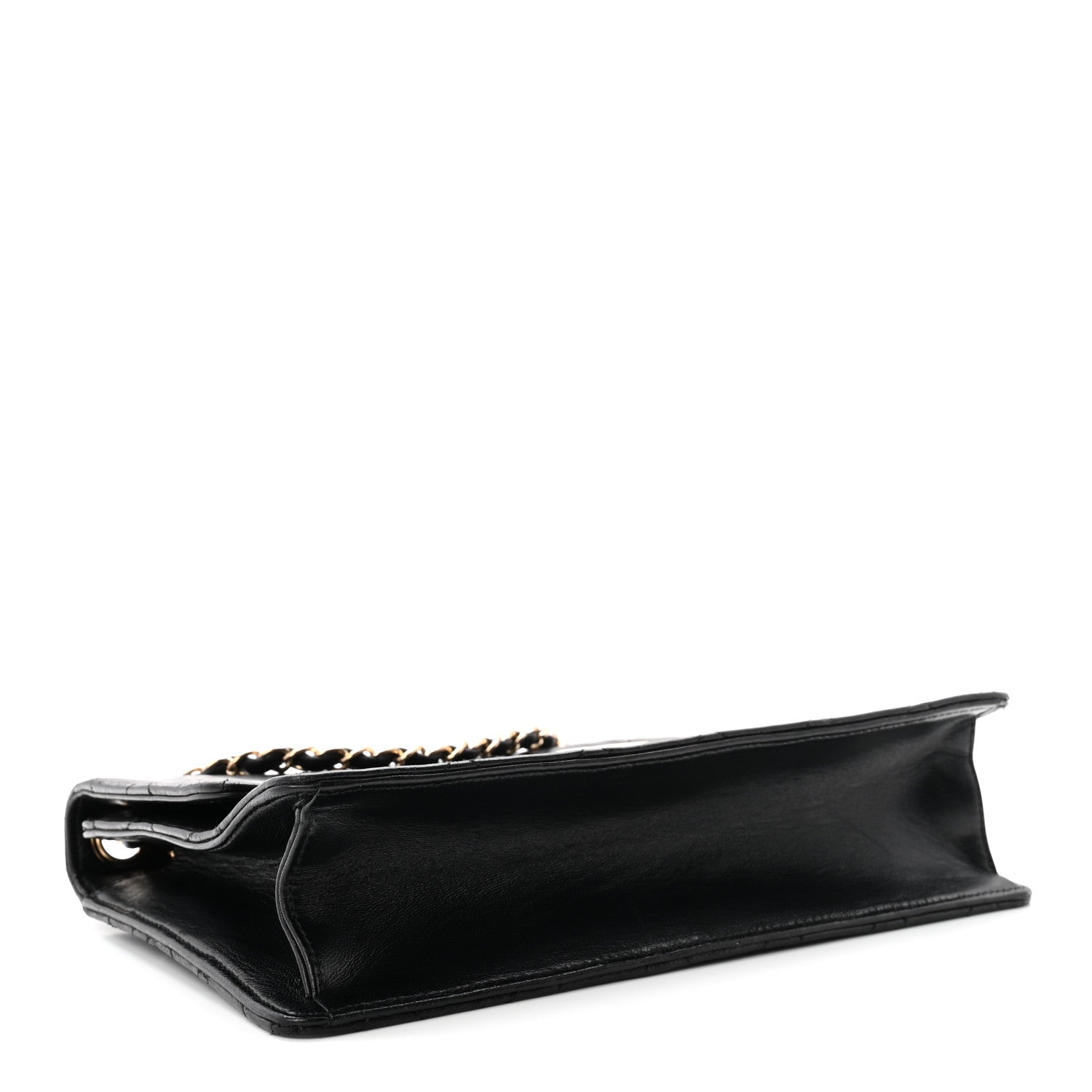 Lambskin Quilted Large Golden Class Flap Black
