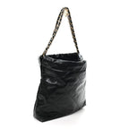 Shiny Calfskin Quilted Small Chanel 22 Black