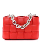 Lambskin Maxi Intreccio Padded Chain Cassette Crossbody Bag Nail Polish