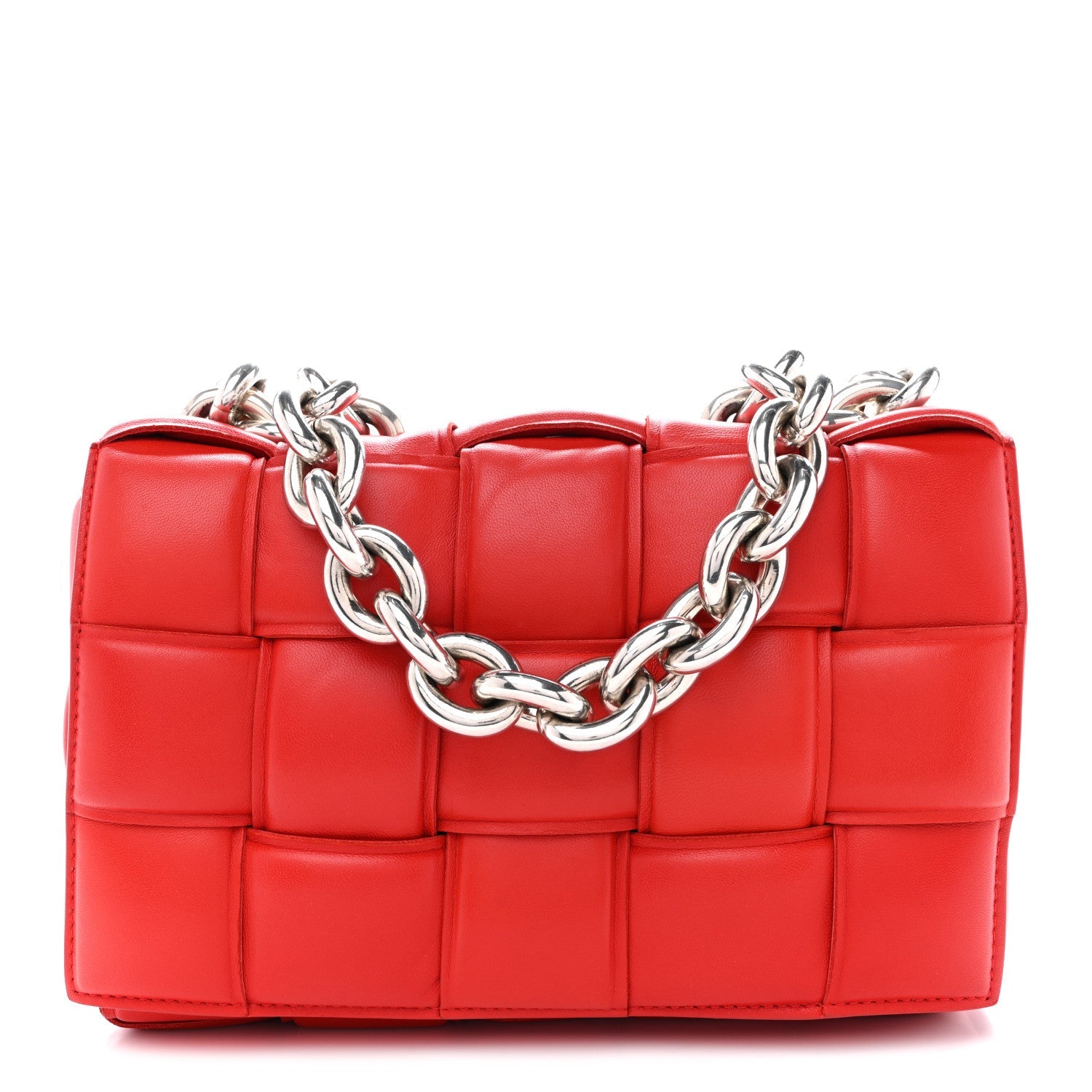 Lambskin Maxi Intreccio Padded Chain Cassette Crossbody Bag Nail Polish