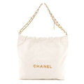 Shiny Calfskin Quilted Small Chanel 22 White