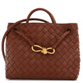 Nappa Intrecciato Small Andiamo Shoulder Bag Sapele