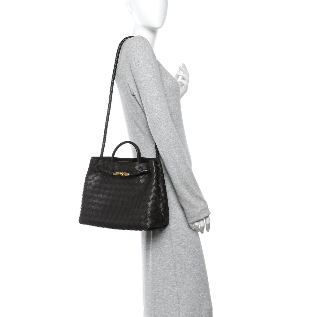 Nappa Intrecciato Medium Andiamo Shoulder Bag Fondant