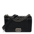 Lambskin Quilted New Medium Boy Flap Black