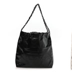 Shiny Calfskin Quilted Small Chanel 22 So Black