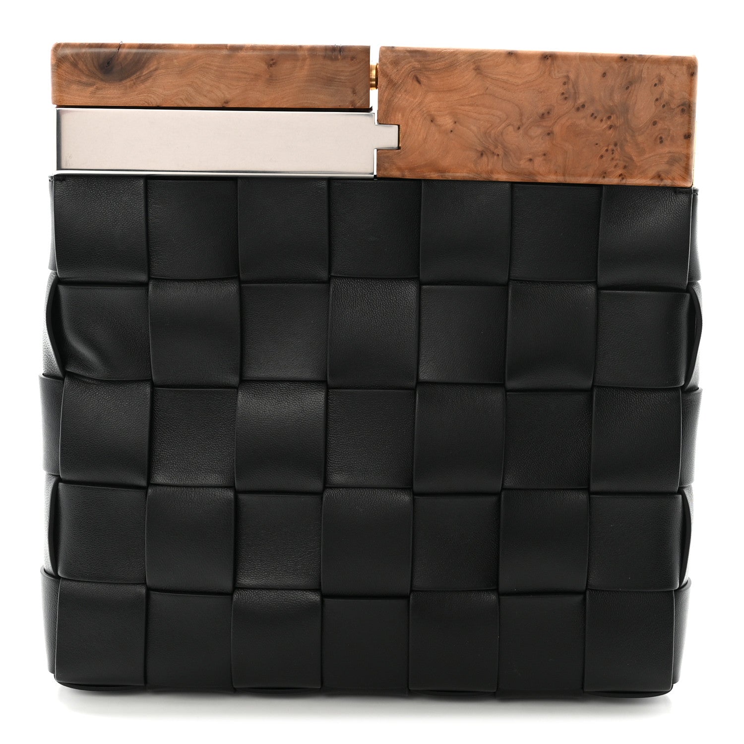 Nappa Intrecciato The Snap Clutch Black