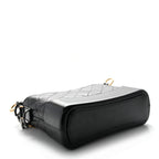 Aged Smooth Calfskin Quilted Medium Gabrielle Logo Hobo Black