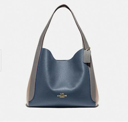 Coach Colorblock Hadley Hobo Dark Denim Blue Gray Tote Leather Bag Handbag NEW