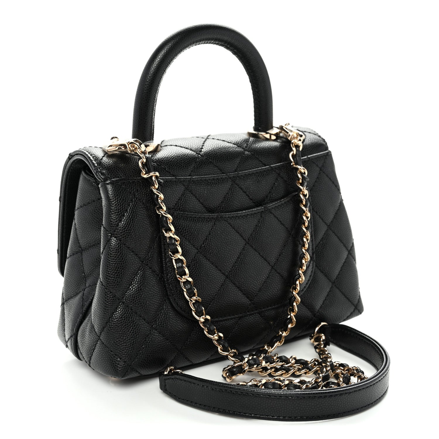 Caviar Quilted Extra Mini Coco Handle Flap Black