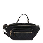 Iridescent Calfskin Quilted All About Waist Belt Bag Black