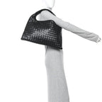 Calfskin Intrecciato Small Hop Black