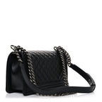 Lambskin Quilted New Medium Boy Flap Black
