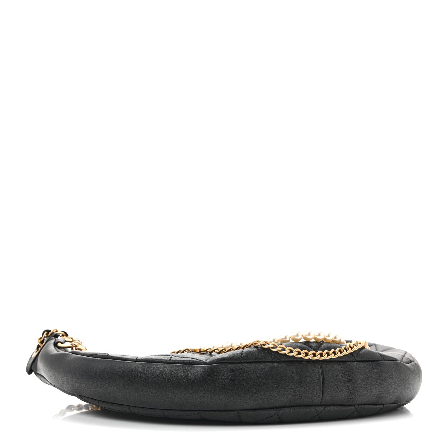 Lambskin Quilted All About Chains Hobo Black