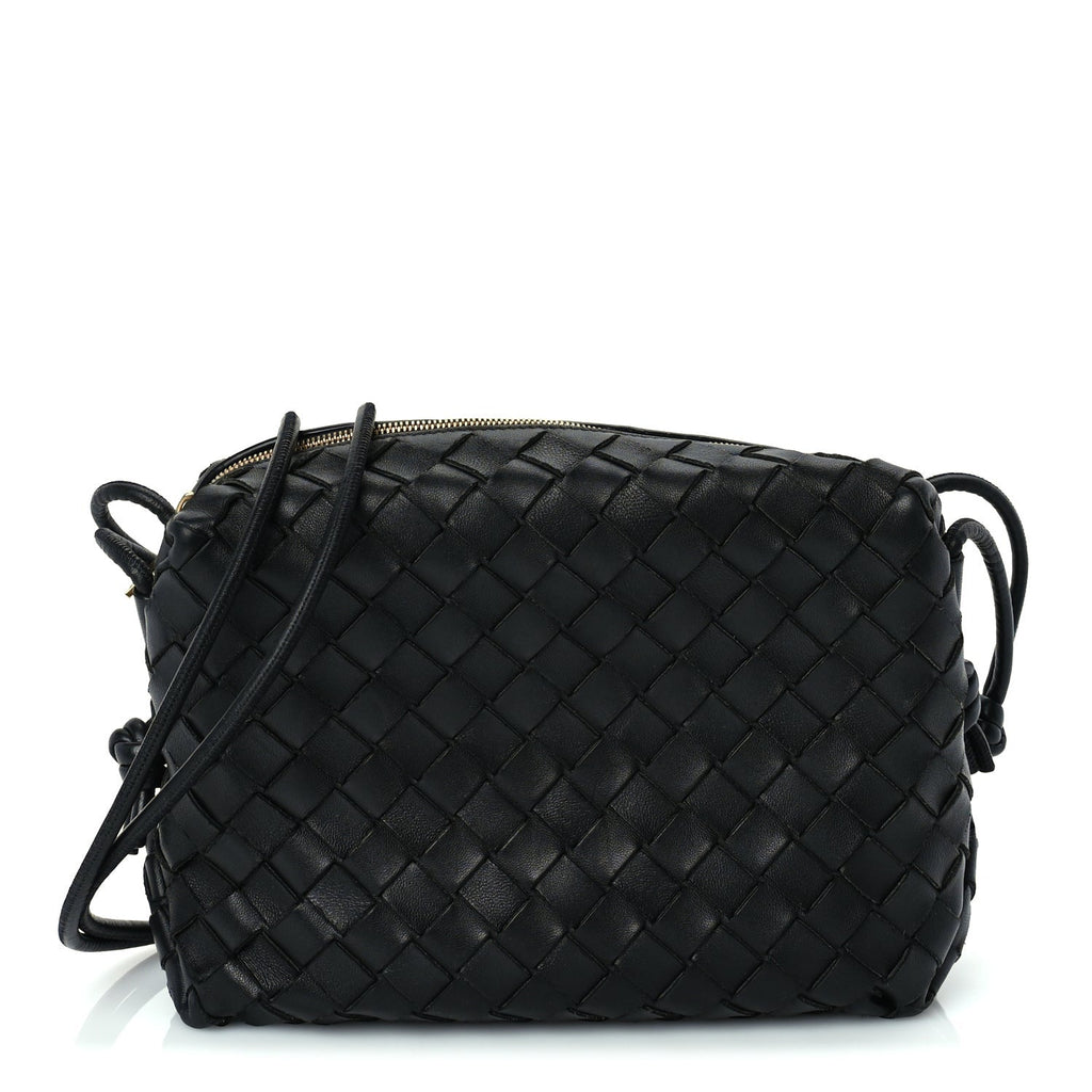 Nappa Intrecciato Medium Loop Camera Bag Black