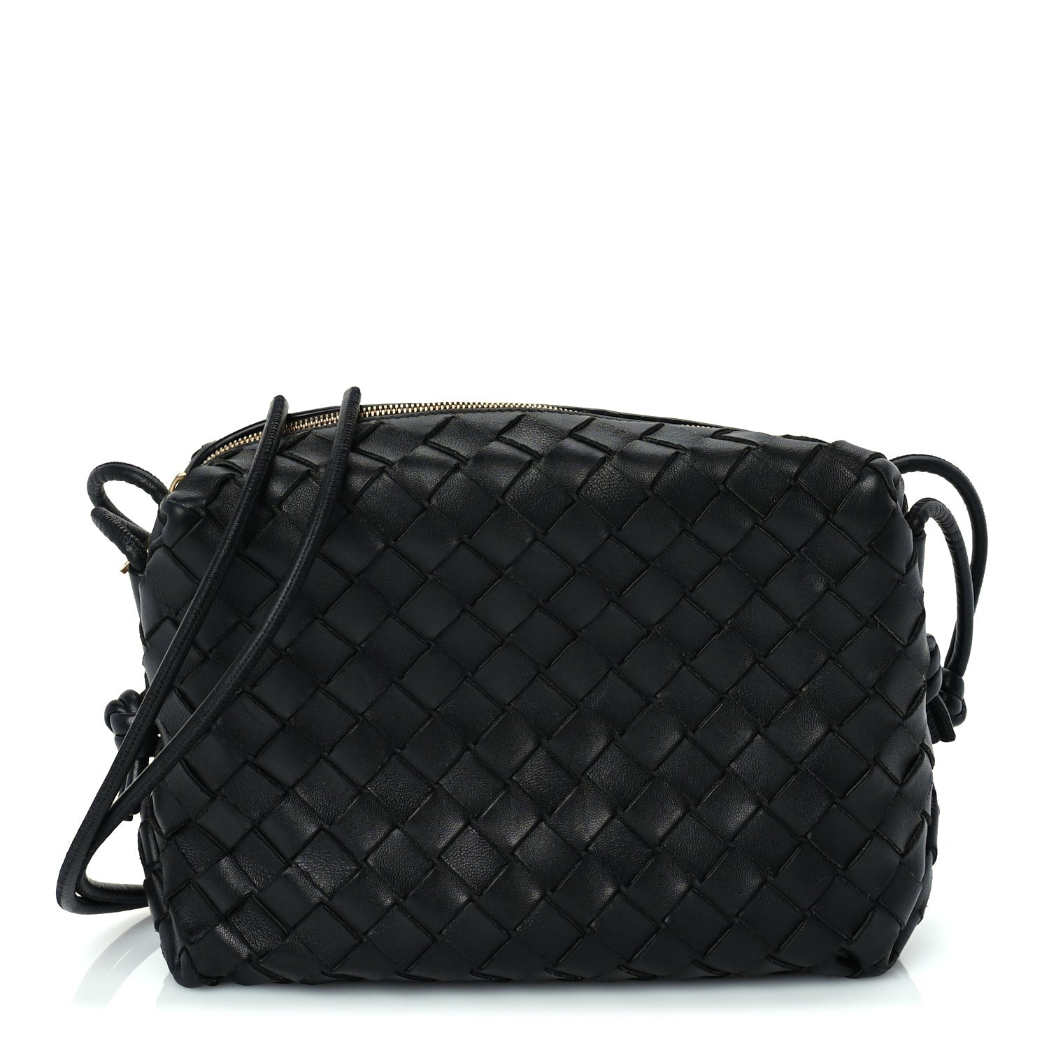 Nappa Intrecciato Medium Loop Camera Bag Black