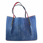 CHRISTIAN LOUBOUTIN Cabata Blue Denim Solid Handbag