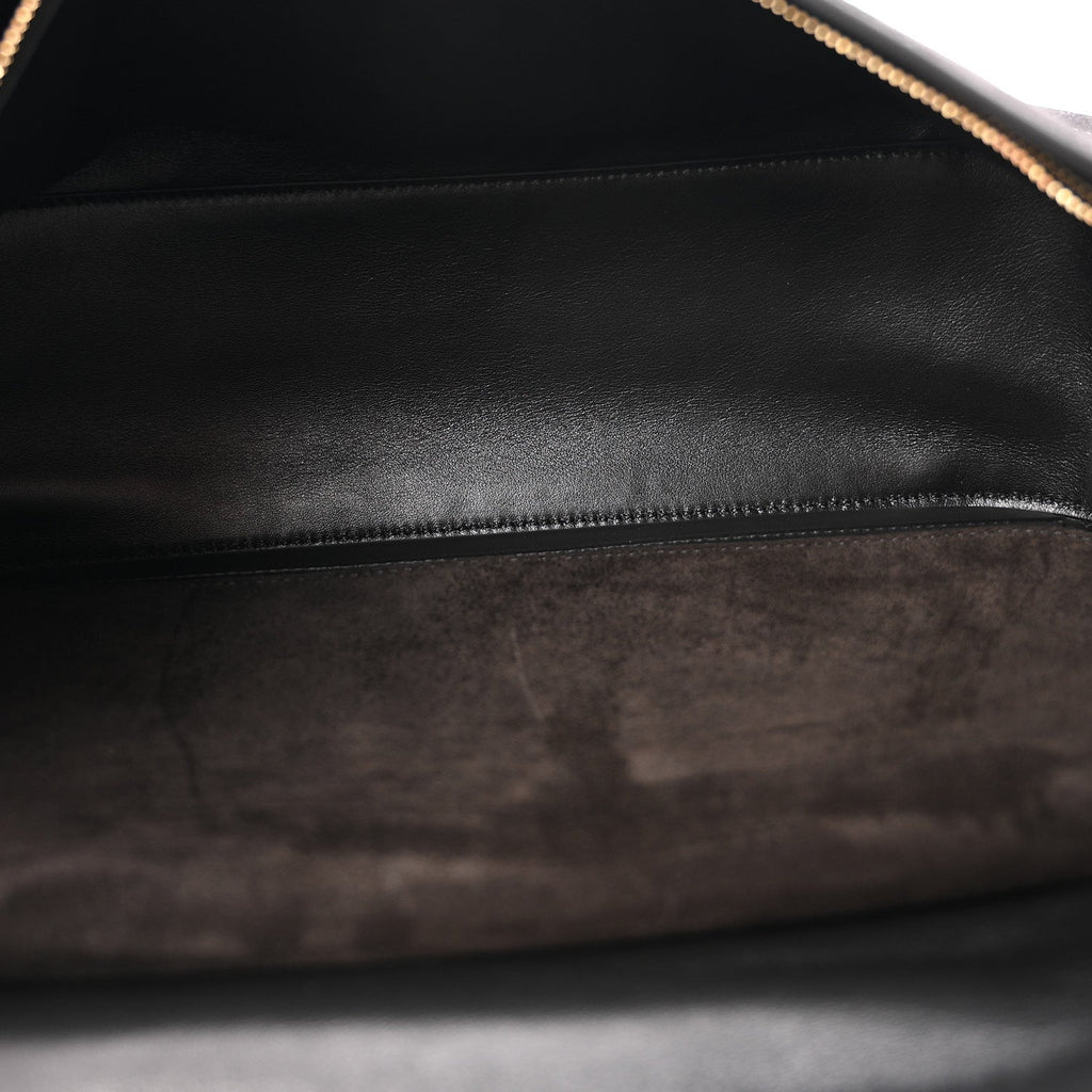 Suede Calfskin Small Souplissimo Maxi Flap Black