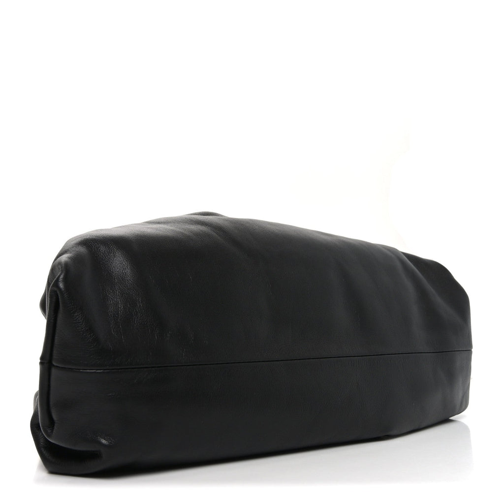 Smooth Butter Calf The Pouch Oversized Clutch Black